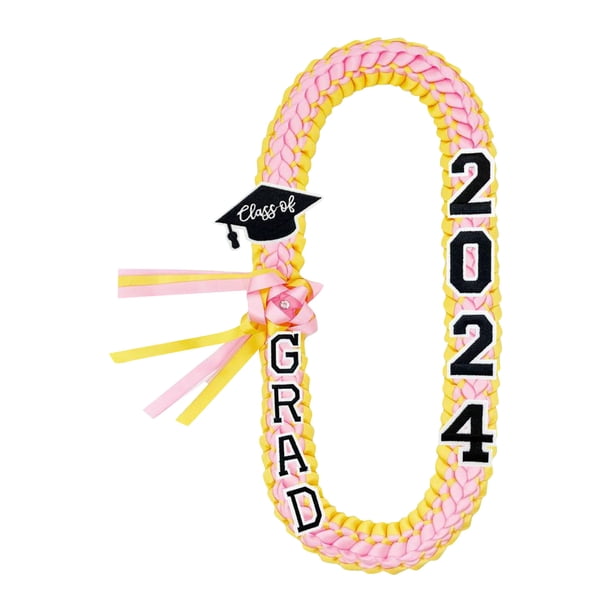 Regalo de graduación con corona, cinta y conjunto de cuerdas de honor multicolor hechas a mano