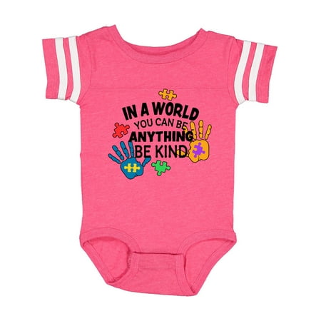 

Inktastic In a World You Can Be Anything Be Kind Autism Awareness Gift Baby Boy or Baby Girl Bodysuit