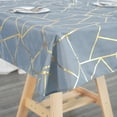 thumbnail image 2 of Efavormart 54"X54" Polyester Square Tablecloth With Gold Foil Geometric Pattern - Perfect for Wedding, Home Décor, Parties, Events, Holiday Parties, Banquet, and Decoration - Dusty Blue, 2 of 11