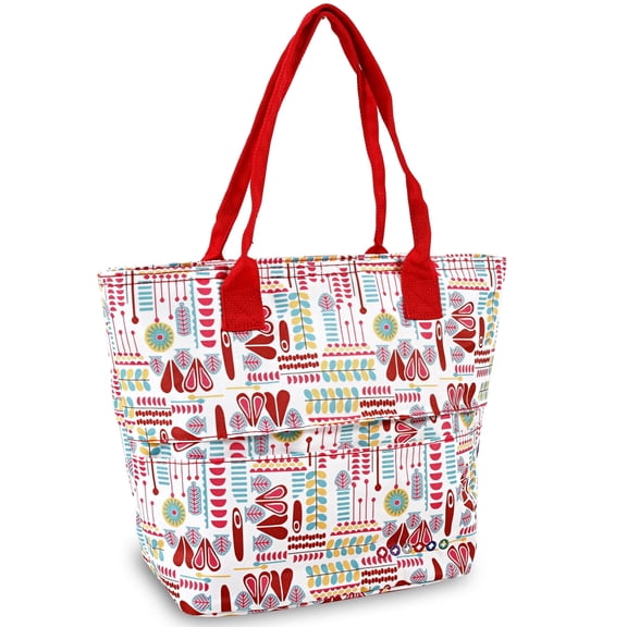 J World Womens Lola Insulated Lunch Tote Bag for School and Work, Heart Factory