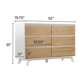 thumbnail image 3 of Plank+Beam Solid Wood Scandinavian 6-Drawer Dresser, White/Blonde, 3 of 9