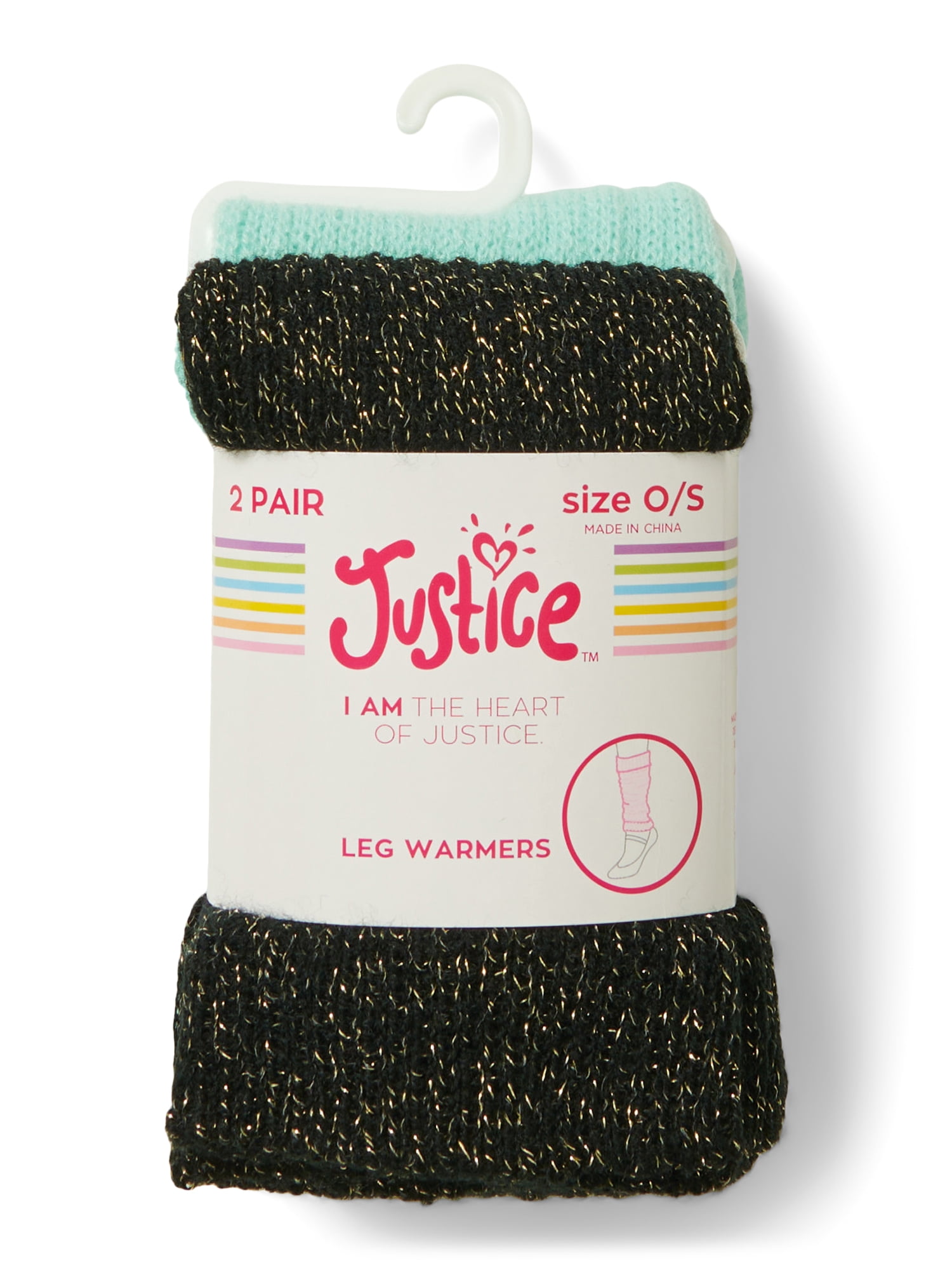 Justice Female Lightweight Girl's Leg Warmers, Purple (2 Pack)
