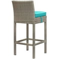 thumbnail image 4 of Modway Conduit Bar Stool Outdoor Patio Wicker Rattan Set of 2 in Light Gray Turquoise, 4 of 4