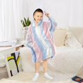thumbnail image 6 of FORMRS Wearable Blanket Hoodie with Sleeves for Kids Cozy Flannel Sweatshirt, Abstract Pink, 6 of 7