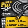 thumbnail image 3 of Bionic Steel Pro Garden Hose 50' ft Water Hose Outside Heavy Duty Metal Hose Stainless Steel w/ Spray Nozzle Kink-Free, 3 of 11
