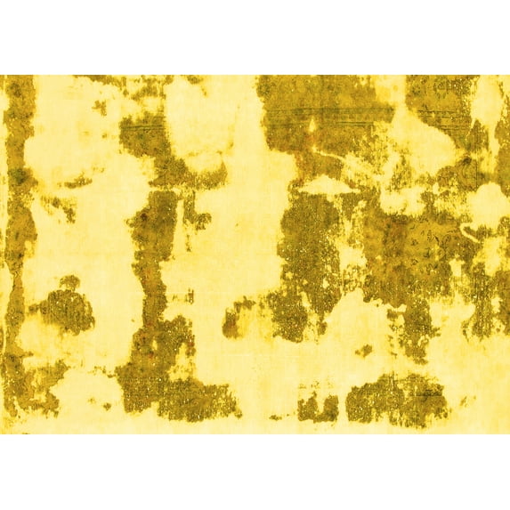 Ahgly Company Indoor Rectangle Abstract Yellow Modern Area Rugs, 8' x 12'