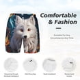 thumbnail image 5 of Lsque Mens Swim Trunks White Wolf With Flowers Pattern - Bathing Suit Compression Liner - Beach Swim Shorts Swimwear - (S-3XL) - Stretch Quick Dry -X-Large, 5 of 9