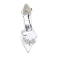 thumbnail image 3 of Women Pointed Toe High Heels Ankle Strap Chunky heel 4CM Rhinestones Bow Party Wedding Shoes, 3 of 7