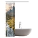 thumbnail image 2 of ABPHQTO Casa del lago Cortina de ducha Montaña escénica con pinos y río que fluye Follaje colorido Naturaleza Baño Cortina de ducha 120x180 cm, 2 of 2