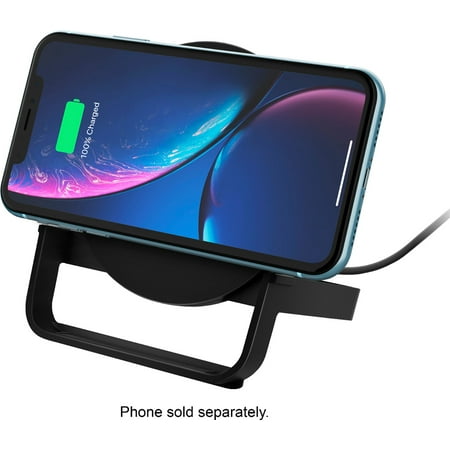 Belkin - 10W Qi-Certified Wireless Charger Stand - Fast Charging for iPhone, Samsung Galaxy - Includes AC Adapter - Black