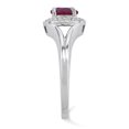 thumbnail image 3 of Sterling Silver Rhodium-plated Diam. & Created Ruby Ring Size 8, 3 of 3