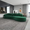 thumbnail image 5 of Galler Japandi Style Luxury Modern Velvet Curvy Couch in Green, 5 of 7