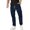 Navy, variant on hoksml Mens Travel Pants with Zipper Pockets Drawstring Elastic Waist Cargo Pants Solid Color Straight Leg Work Pants