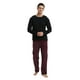 thumbnail image 3 of GLOBAL Conjunto de Pijama de Franela y Playera de Manga Larga para Hombre 100% Algodón a Cuadros Burdeos L, 3 of 6