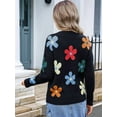 thumbnail image 6 of Cute Sweaters for Women Long Sleeve Floral Pullover Knitted Outerwear Y2K Tops Loose Winter Fall Outfits 2025 Black S, 6 of 7