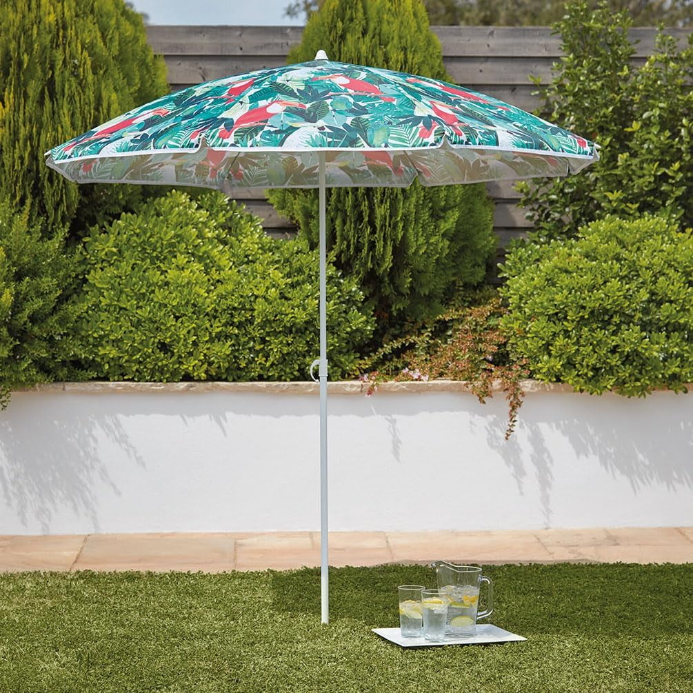 Bayside21 6.5ft Outdoor Beach Umbrella with Sand Anchor and UV50+ Sun