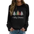 thumbnail image 1 of toraway Women's Sweatshirts Graphiques Mode Décontractée Col Rond avec Manches Impression Partielle de Noël Hoodie TTTG, 1 of 4
