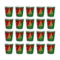 geerera 16Pcs Christmas Paper Cups, Disposable Cups, Christmas Party Supplies, Holiday Dinner Supplies for Family Gathering