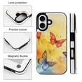 thumbnail image 3 of Compatible with iPhone 11 12 13 mini 14 15 16 Pro Max Plus Wallet Case with Card Holder, PU Leather Kickstand Card Slots Case ( Butterfly Flying Watercolor, iPhone 15 Pro), 3 of 7