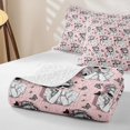thumbnail image 4 of spefrowx Fashion Woman Twin Quilt Set for Girls Boys, Pink Black Butterfly Animal Twin Coverlet Set, 2pcs, 4 of 7