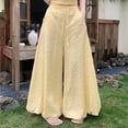 thumbnail image 2 of Htigea Women's Balloon Pants Plaid Elastic Waisted Wide Leg Pant Casual Loose Summer Daily Pants Yellow L, 2 of 8