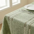 thumbnail image 5 of Sm:)e Fabric Openwork Farmhouse Style Linen Tablecloth 52x70 Inch, Yarn-Dyed Woven Table Cover for Dining Decor, Rectangle, Sage Green, 5 of 6