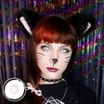 thumbnail image 4 of Lentes de contacto de colores UYAAI para Halloween 2 unidades cosplay blancas negras y rojas, 4 of 4