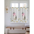thumbnail image 2 of Blue Easter Bunny 2 Panel Kitchen Curtains for Windows, Spring Daisy Modern Gray Buffalo Plaid Bathroom Privacy Curtain, Home Décor Window Treatment for Bedroom/Living Room 55"x45", 2 of 6