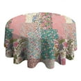 thumbnail image 4 of Pioneer Flower Floral Print Pattern Round Tablecloth 60"x60",Wrinkle Wipeable Table Cloth for Kitchen Dining Room Picnic Patio Party, 4 of 6