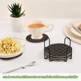 thumbnail image 6 of Haosy Set of 6 Drink Woven Coaster with Holder Heat Resistant Non-Slip Bar Coasters 4 Inches Gold Letter with White Ornament, 6 of 7
