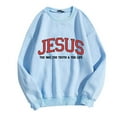 thumbnail image 3 of Fall Sweatshirts for Women 2025 Jesus Christian Sweatshirt Long Sleeve Crewneck Graphic Sweatshirt Pullover Tops, 3 of 6