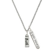 Delight Jewelry Silvertone Faith Silvertone Live the Life You Have Imagined Bar Charm Necklace, 23"