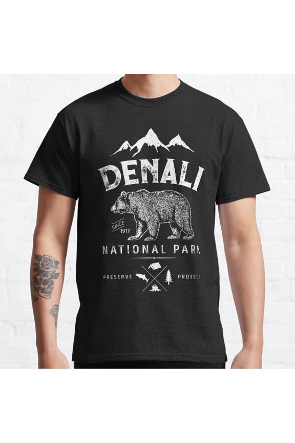 Denali T Shirt National Park And Preserve Vintage Bear Men Women Classic T-shirt