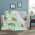 thumbnail image 2 of Cute Sea Turtles Throw Blanket, 50"x60" Super Soft Flannel Fleece Throw Blankets, Lightweight Cozy Fuzzy Blanket for for Couch Sofa Chair Bed Camping, 2 of 5