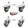 thumbnail image 2 of 3.5 Inch Thermoplastic Rubber Swivel 12mm Stem Caster Set 2 Total Lock Brake, 2 of 2