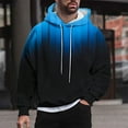 thumbnail image 2 of ZCFZJW Mens Fashion Color Block Hoodie Tops Lightweight Casual Drawstring Long Sleeve Hooded Pullover Sweatshirts Loose Regular Fit Drawstring Outwear Coat with Pockets Blue XXXL, 2 of 6