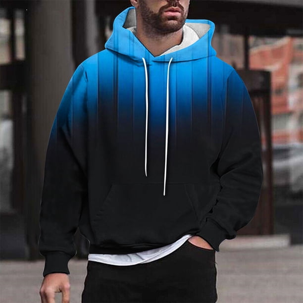 Sudadera con capucha para hombre, estilo casual, con cuello redondo, estampado, manga larga, blusa de poliéster