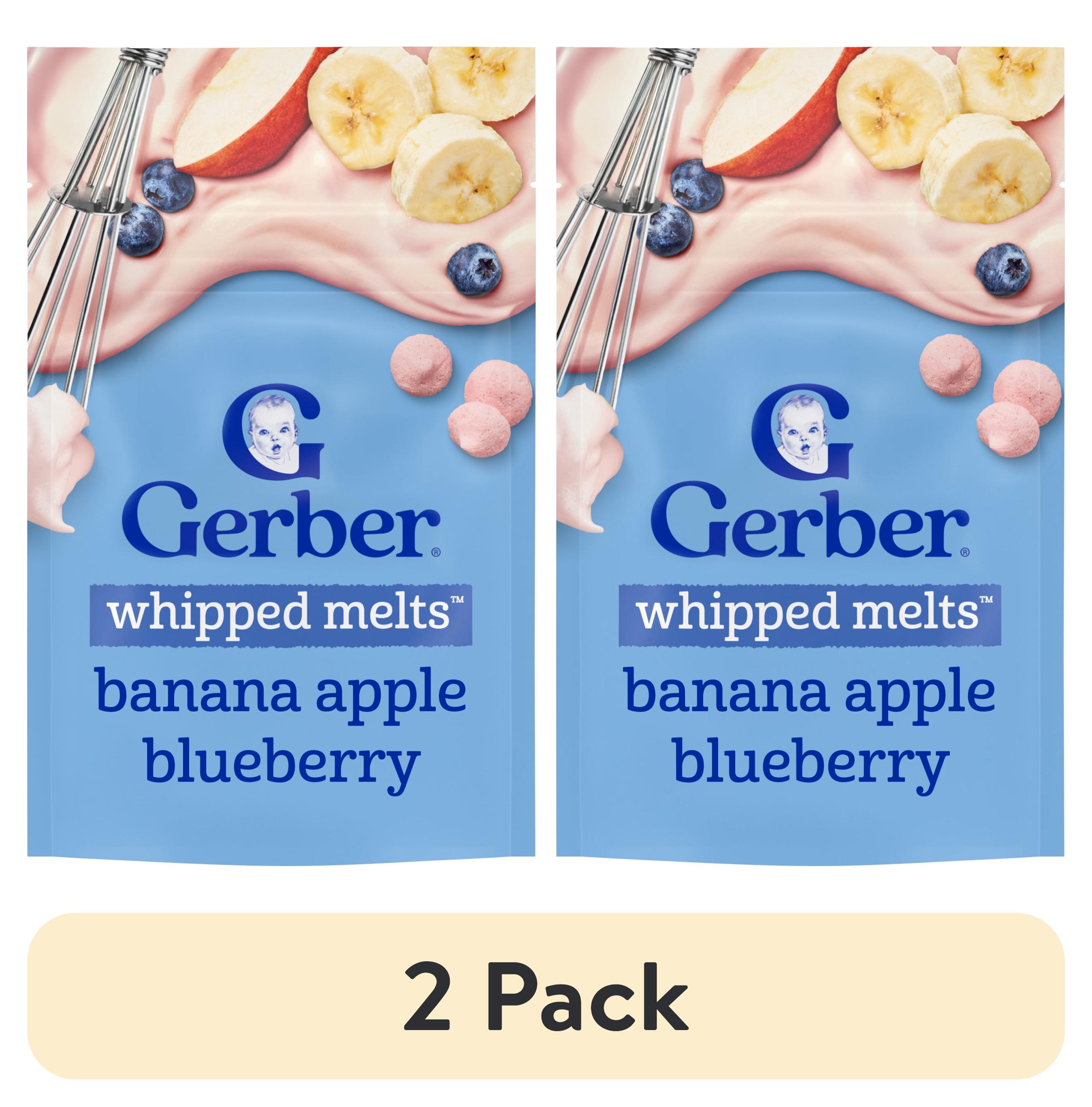 (2 pack) Gerber Stage 3 Baby Snacks, Banana Apple Blueberry Whipped Melts