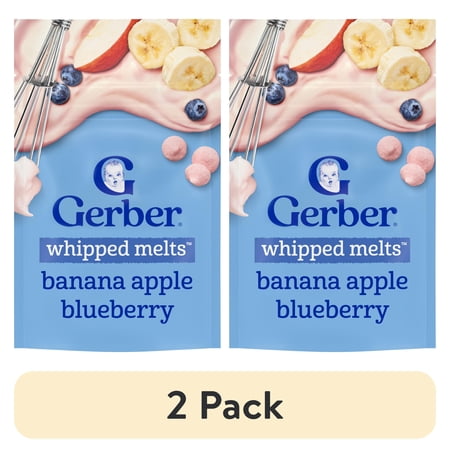 (2 pack) Gerber Stage 3 Baby Snacks, Banana Apple Blueberry Whipped Melts