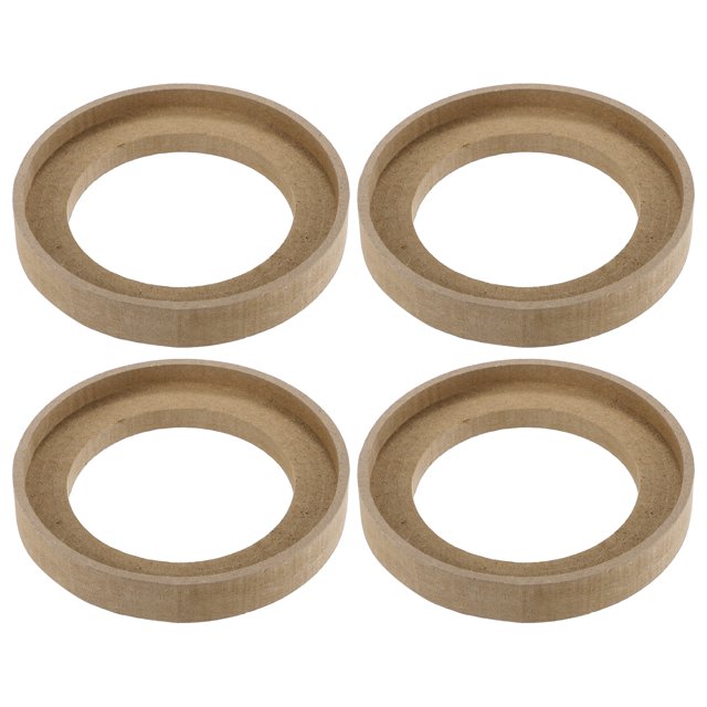 Unique Bargains 4 piezas universales de 4 pulgadas altavoz subwoofer montaje anillos espaciadores madera maciza beige