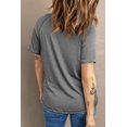 thumbnail image 1 of ABPHQTO Camiseta de mujer gris con detalle de costuras gráficas de la costa oeste, 1 of 4