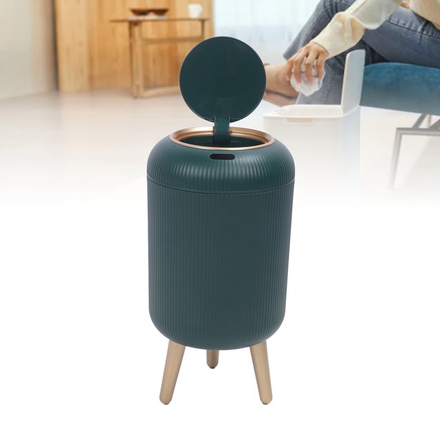 Motion Sensor Trash Can, Smart Sensor Rubbish Bin for Kitchen Bathroom Office, Touchless Garbage Can with Lid, Plastic Waste Basket, Compact Design, Space Saving Trash Can