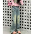 thumbnail image 4 of Ruyang Teen Girls Baggy Jeans High Waisted Ripped jeans for Girls Distressed Wide Leg Denim Pants with Pockets, 4 of 9
