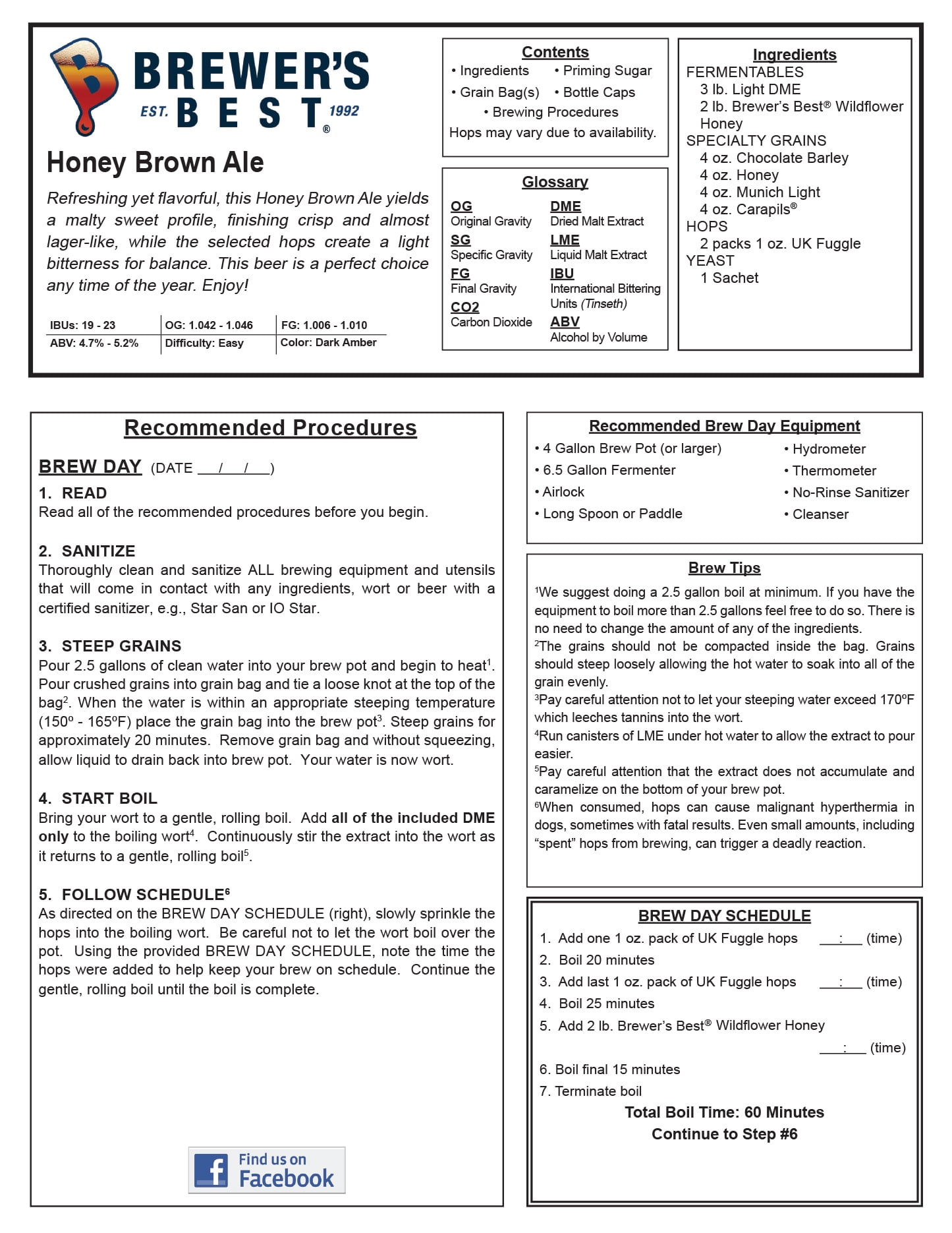 Brewer's Best Honey Brown Ale
