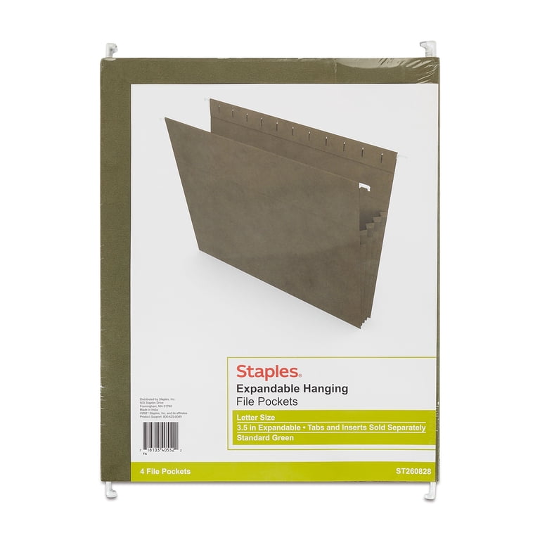 Staples Letter-Size Office Supplies, Extra Capacity Hanging File