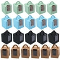 thumbnail image 1 of Flmtop 10Pcs Clear Window Single Cupcake Boxes Muffins Pastries Containers with Handle, 1 of 7