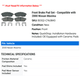 thumbnail image 2 of Front Brake Pad Set - Compatible with 2000 Nissan Maxima, 2 of 2