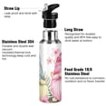 thumbnail image 3 of Leaves Flowers with Gnomes Sports Water Bottle with Straw Lid Insulated Stainless Steel Leak Proof BPA Free Thermal Mug with Handle for Gym Yoga Cycling Camping, 3 of 8