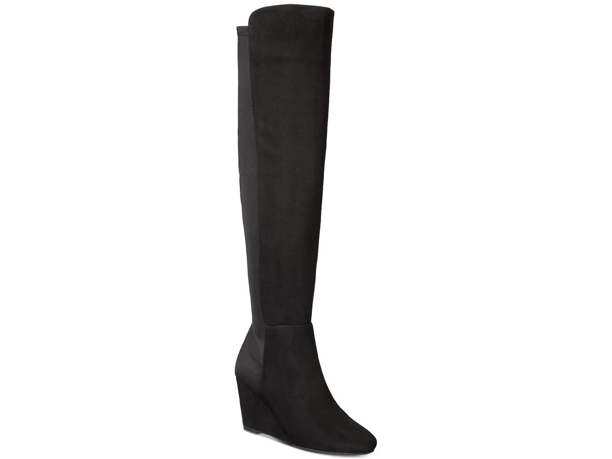 almond toe knee high boots