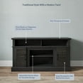thumbnail image 4 of BELLEZE 58 Inch TV Stand, Rustic Wood Entertainment Center for TVs up to 65",  Contemporary Media Console Table with Two Open Shelves and Glass Door Cabinets - Astorga (Rustic Grey), 4 of 7